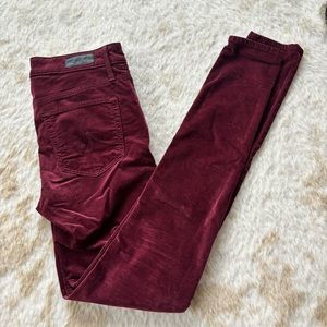 AG Adriano Goldschmeid Velvet Farrah Jeans in Burgundy